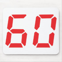 60 sixty red alarm clock digital number mouse pad