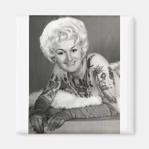 '60 Tattooed Lady Fridge Magnets