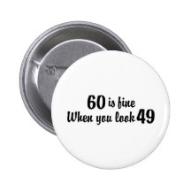 60th Birthday Buttons