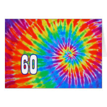 60th Birthday Groovy Tie-Dye Card