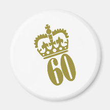 60th Birthday - Number – Sixty Magnets