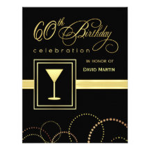 60th Birthday Party Invitations - with Monogram