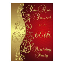 60th Birthday Party Personalised Invitation