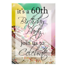 60th Birthday Party Personalised Invitation
