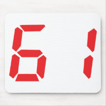 61 sixty-one red alarm clock digital number mouse pad
