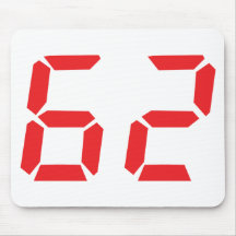 62 sixty-two red alarm clock digital number mouse pads