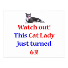 63 Cat Lady Post Card