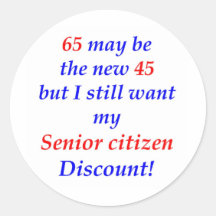 65 Senior Citizen Sticker