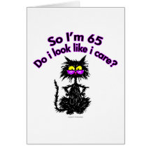65th Birthday Cat Gifts Greeting Card