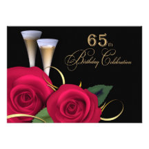65th Birthday Celebration Custom Invitations
