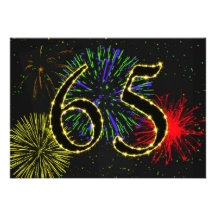 65th birthday party invitate personalized invitation