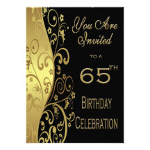 65th Birthday Party Personalised Invitation