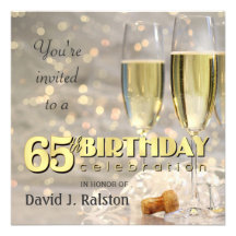 65th Birthday Party  - Personalised Invitations