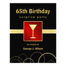 65th Birthday Surprise Party - Photo Optional Custom Invitations