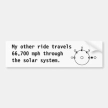 66,700 mph through the solar system bumper sticker