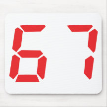 67 sixty-seven red alarm clock digital number mouse pads