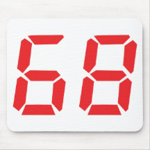 68 sixty-eight red alarm clock digital number mouse mats