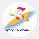 69_santa_paddler round stickers