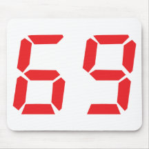 69 sixty-nine red alarm clock digital number mouse pads