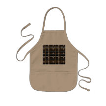 6. Brown Black Grey Plaid Baseball Design Apron
