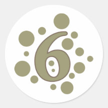 6-Six Round Sticker