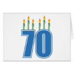 70 Birthday Candles (Blue / Green) Card