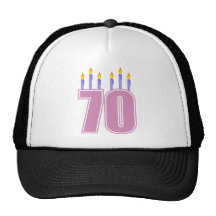70 Birthday Candles (Pink / Purple) Mesh Hat