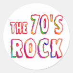 70s Rock Round Stickers