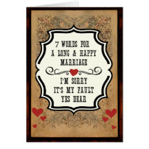 7 Words For A Long and Happy Marriage Greeting Cards