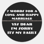 7 Words For A Long and Happy Marriage Stickers