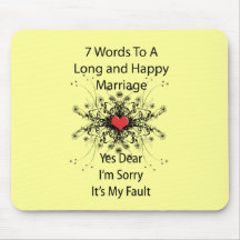 7 Words To A Long Marriage Mousemats