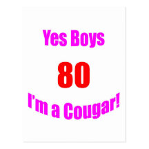 80 Cougar Birthday Post Card