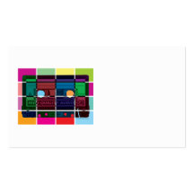 80's Cassette Colour Blocks Business Card Template