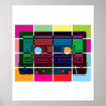 80's Cassette Colour Blocks Print