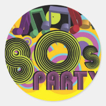 80s Party Stickers
