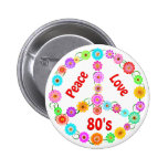 80s Peace Love Pinback Button