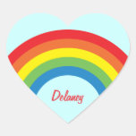 80's Retro Rainbow Heart Name Stickers