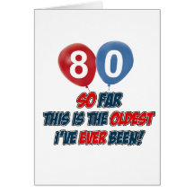 80th birthday designs greeting cards