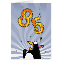 85th Birthday - Penguin Surprise Card