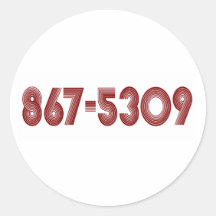 867-5309 STICKERS
