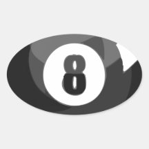 8 Ball Pool Oval Sticker