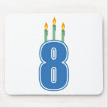 8 Birthday Candles (Blue / Green) Mouse Pad