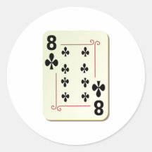 8 of Clubs Playing Card Stickers