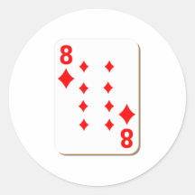 8 of Diamonds Playing Card Sticker