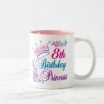 8th Birthday Princess Mugs