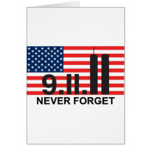 911 flag greeting card