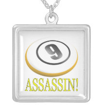 9 Ball Assassin Personalized Necklace