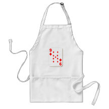 9 of Diamonds Playing Card Apron