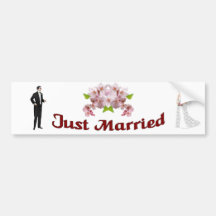 A96 "Just Married" Bumper Sticker