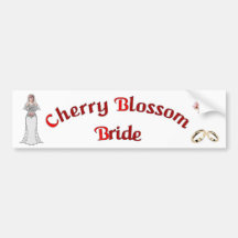 A97 Cherry Blossom Bride Bumper Sticker